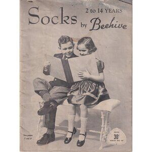 VTG 40s Knitting Patterns for Children Beehive Series 68 Lots of Socks!